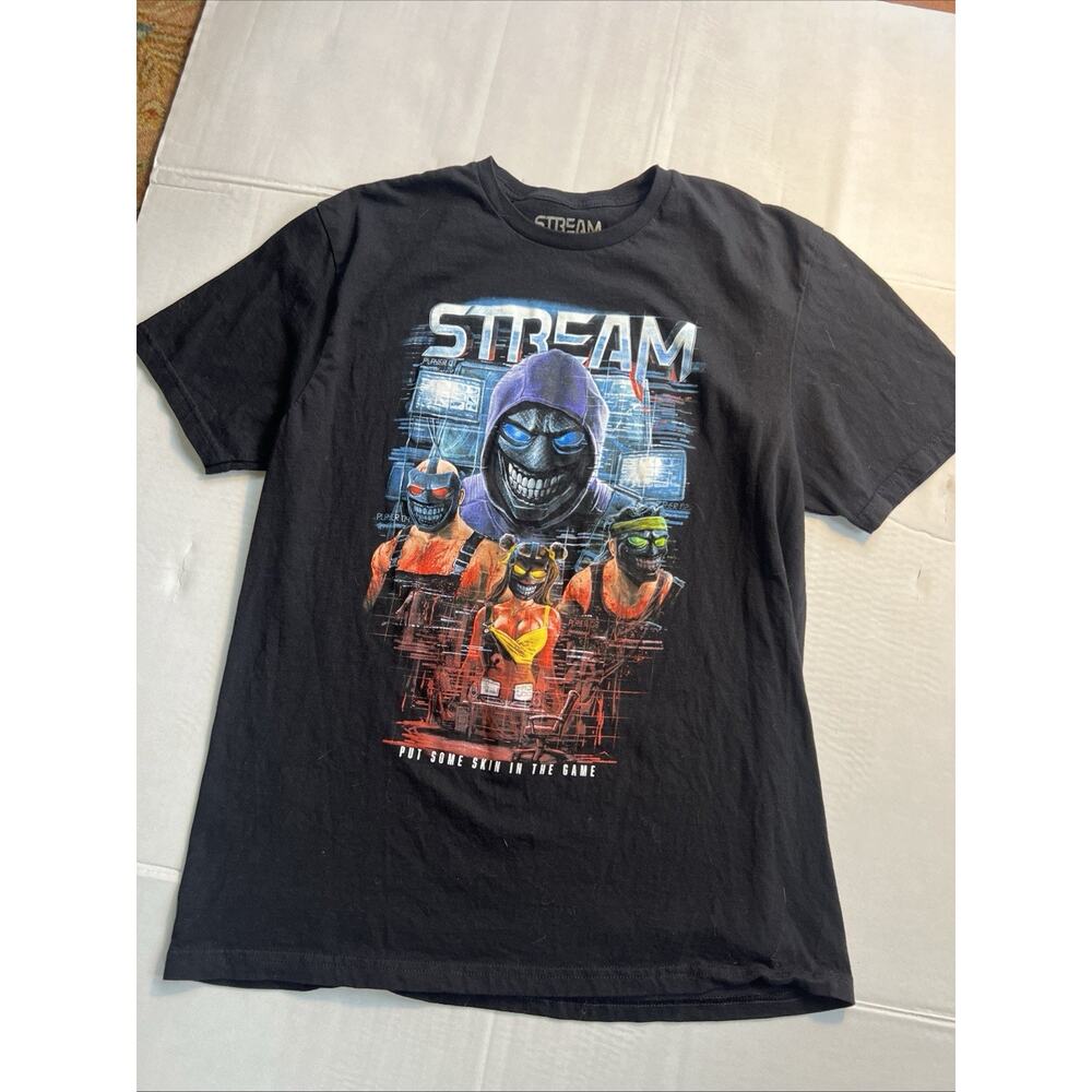Terror Threads STREAM Horror Graphic Tee Masked Killer Movie Shirt Black Sz L